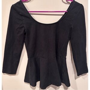 Express Black & Red Zippered 3/4 Sleeve Peplum